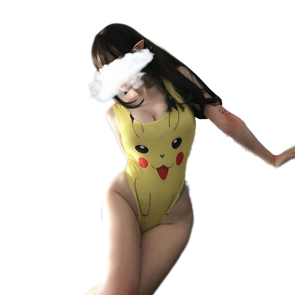 5283 One-Piece Anime Swimsuit Party High Cut Bodysuit Cosplay Leotard Teddy